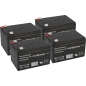 Preview: Ersatzakku für Belkin OmniGuard F6C320-RKM-2U bestehend aus 4 Stück Bleiakku 12V 12Ah