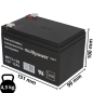 Preview: Ersatzakku für Belkin OmniGuard F6C320-RKM-2U bestehend aus 4 Stück Bleiakku 12V 12Ah Abmessung einzeln