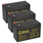 Preview: Akkuset kompatibel mit Benning Enertronic S 1,25kVA , bestehend aus 3 Bleiakkus 12V 7,2 Ah mit 6,3mm Faston