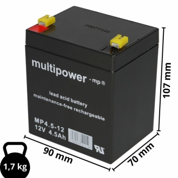 Ersatzakku für DELL DLA2200RMI2U Markenakku 8 x 12v 4,5Ah AGM MP Ansicht einzeln