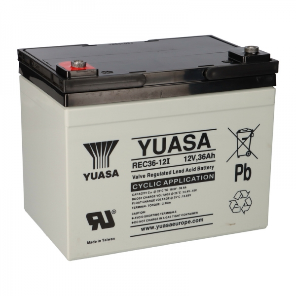 Yuasa Blei-Akku REC36-12I Pb 12V / 36Ah Zyklenfest, M5 Innengewinde