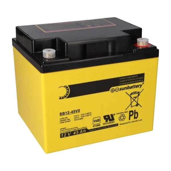 SUN Battery SB12-45V0 AGM Akku 12V 45Ah Blei-Akku mit VDS