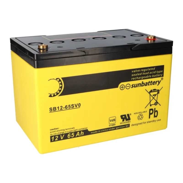 SUN Battery SB12-65SV0 AGM Akku 12V 65Ah Blei-Akku mit VDS