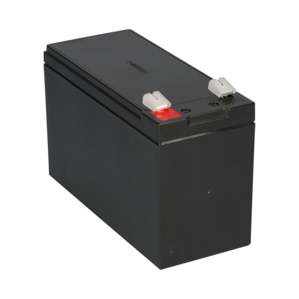Akku kompatibel mit Aiptek Power Walker VI 850 LCD, bestehend aus einem Bleiakku 12V 9 Ah mit 6,3mm Faston Seitenansicht
