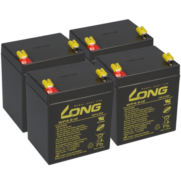 Ersatzakku für Belkin OmniGuard F6C150-RKM-2U bestehend aus 4 Stück Bleiakku 12V 4,5Ah