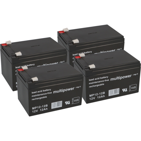 Ersatzakku für Belkin OmniGuard F6C320-RKM-2U bestehend aus 4 Stück Bleiakku 12V 12Ah