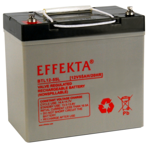 Effekta BTL 12-55L Blei-Vlies Akku AGM VRLA 12V 55Ah